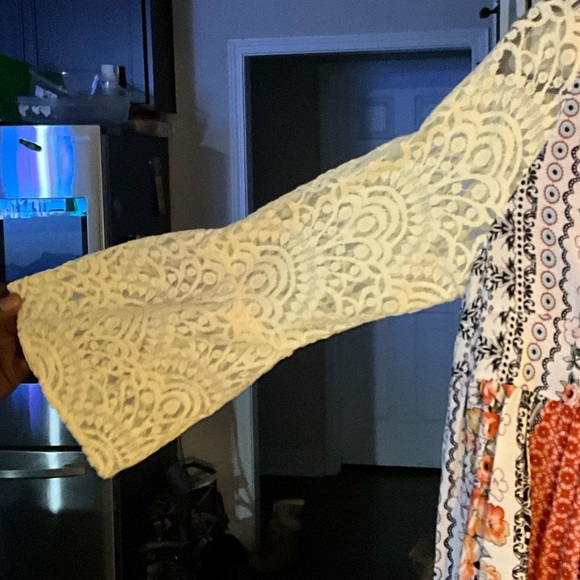 Kori Colorful Patchwork Blouse with Lace Detail - Picture 2 of 7